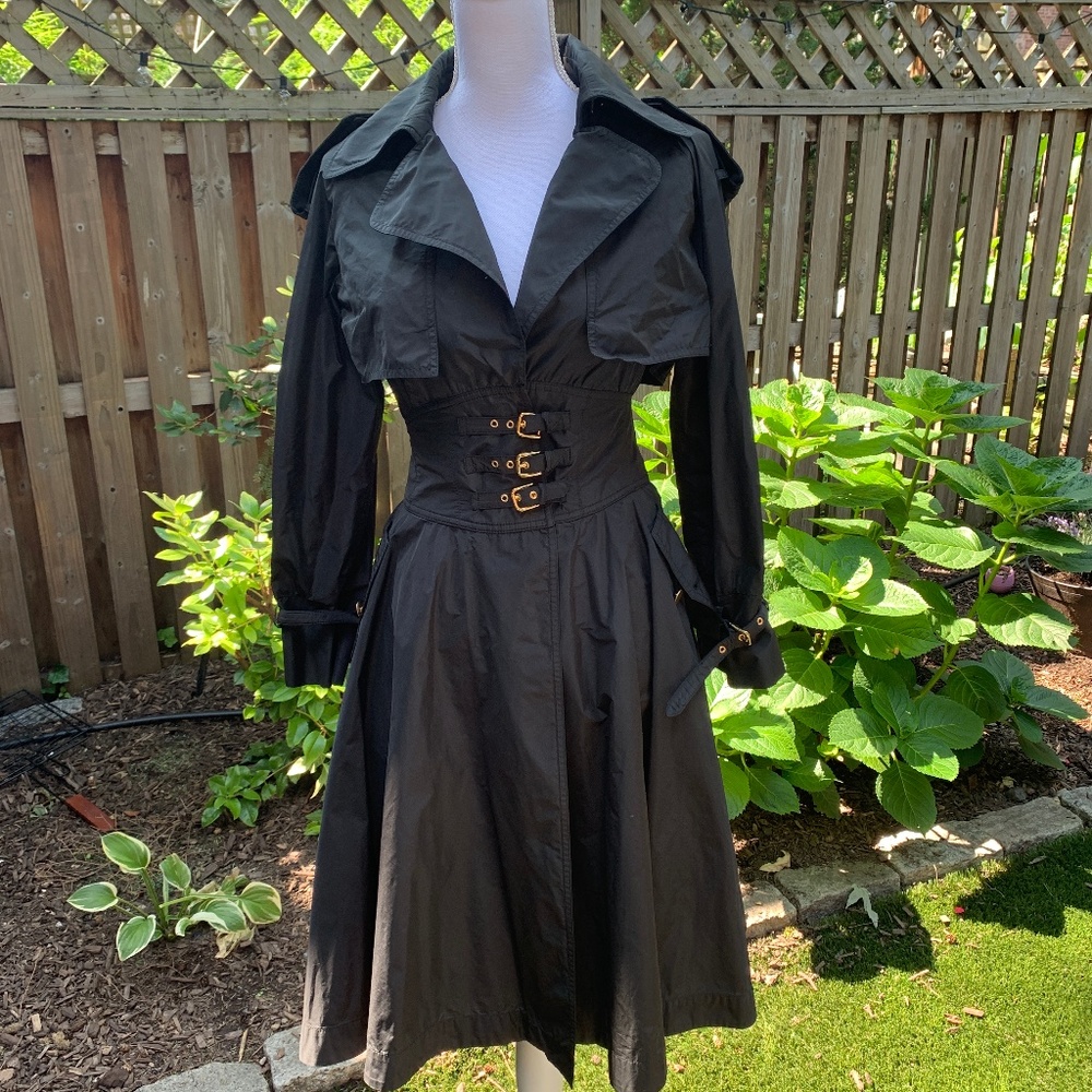 Dolce and Gabbana Black Trench Coat, Size: small